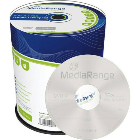MediaRange Εγγράψιμα DVD-R 16x 4.7GB Cake Box 100τμχ