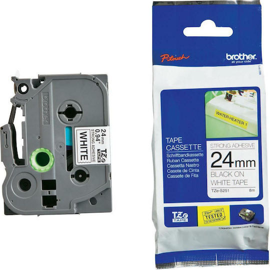 Brother Ταινία Ετικετογράφου 8m x 24mm σε Μαύρο Χρώμα