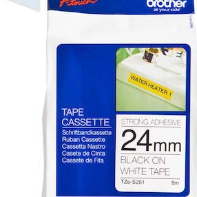 Brother Ταινία Ετικετογράφου 8m x 24mm σε Μαύρο Χρώμα