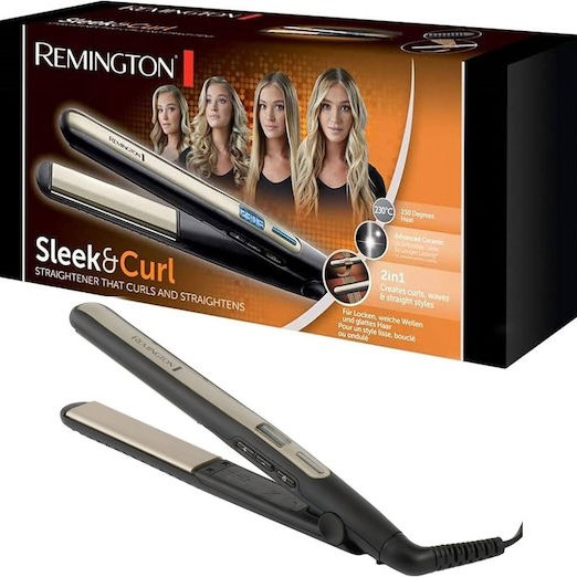 Remington Sleek & Curl S6500 Πρέσα Μαλλιών με Κεραμικές Πλάκες