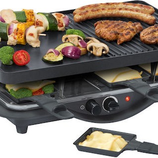 Steba RC 28 Επιτραπέζια Ηλεκτρική Ψησταριά Raclette Αλουμινίου Λείας και Αυλακωτής Πλάκας 1400W με Ρυθμιζόμενο Θερμοστάστη 45x30εκ.