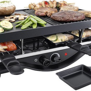 Steba RC 28 Επιτραπέζια Ηλεκτρική Ψησταριά Raclette Αλουμινίου Λείας και Αυλακωτής Πλάκας 1400W με Ρυθμιζόμενο Θερμοστάστη 45x30εκ.