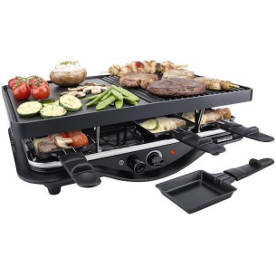Steba RC 28 Επιτραπέζια Ηλεκτρική Ψησταριά Raclette Αλουμινίου Λείας και Αυλακωτής Πλάκας 1400W με Ρυθμιζόμενο Θερμοστάστη 45x30εκ.
