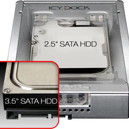 Icy Dock EZonvert PRO Enterprise Full Metal 2.5 to 3.5Inch SAS/SATA (22pin) HDD/SSD Converter/Mounting Kit for Internal 3.5Inch Drive Bay (MB982SP-1S) Ασημί (MB982SP-1S)