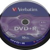 Verbatim Εγγράψιμα DVD+R 16x 4.7GB Cake Box 10τμχ