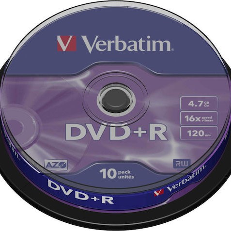 Verbatim Εγγράψιμα DVD+R 16x 4.7GB Cake Box 10τμχ