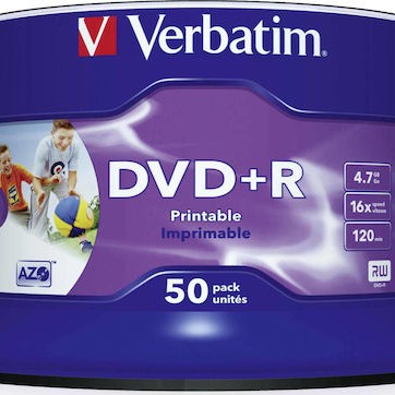 Verbatim Εγγράψιμα DVD+R 16x Printable 4.7GB Cake Box 50τμχ