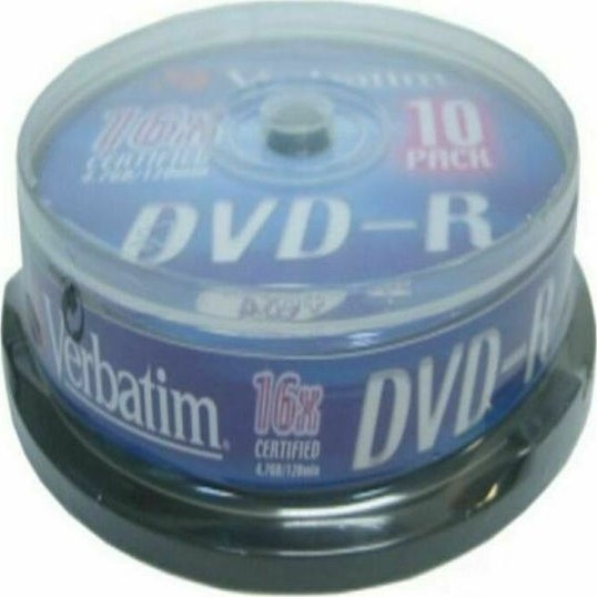 Verbatim Εγγράψιμα DVD-R 16x 4.7GB Cake Box 10τμχ