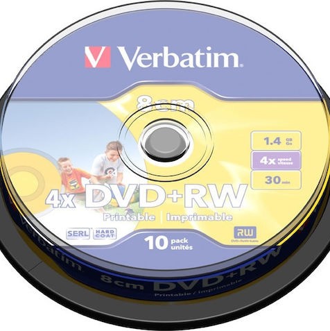 Verbatim Επανεγγράψιμα DVD+RW 4x 4.7GB Cake Box 10τμχ