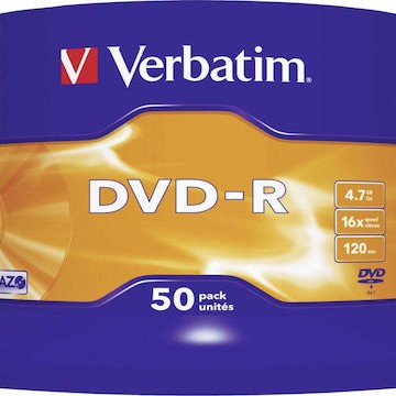 Verbatim Εγγράψιμα DVD-R 16x 4.7GB Cake Box 50τμχ