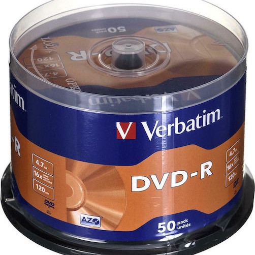 Verbatim Εγγράψιμα DVD-R 16x 4.7GB Cake Box 50τμχ