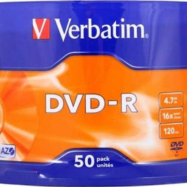 Verbatim Εγγράψιμα DVD-R 16x 4.7GB Cake Box 50τμχ