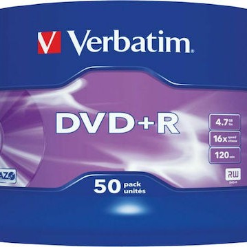 Verbatim Εγγράψιμα DVD+R 16x 4.7GB Cake Box 50τμχ