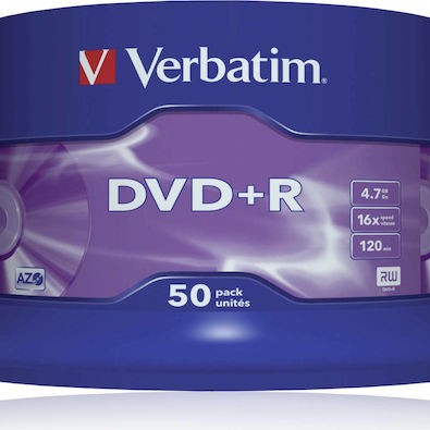 Verbatim Εγγράψιμα DVD+R 16x 4.7GB Cake Box 50τμχ