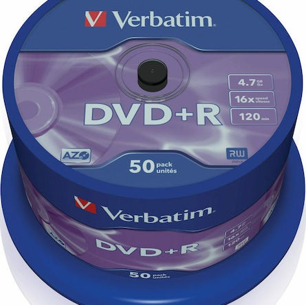 Verbatim Εγγράψιμα DVD+R 16x 4.7GB Cake Box 50τμχ