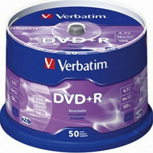 Verbatim Εγγράψιμα DVD+R 16x 4.7GB Cake Box 50τμχ