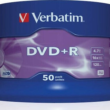 Verbatim Εγγράψιμα DVD+R 16x 4.7GB Cake Box 50τμχ