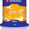 Verbatim Εγγράψιμα DVD-R 16x 4.7GB Cake Box 100τμχ