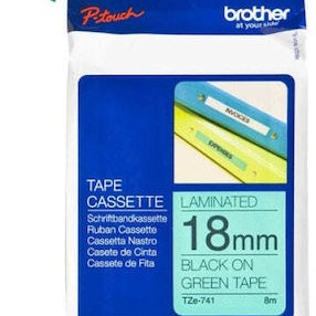 Brother TZe-741 Ταινία Ετικετογράφου 8m x 18mm σε Πράσινο Χρώμα
