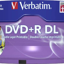 Verbatim Εγγράψιμα DVD+R 8x Dual Layer 8.5GB Cake Box 25τμχ