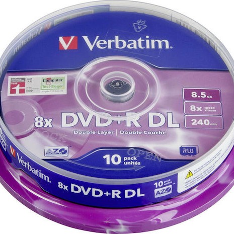 Verbatim Εγγράψιμα DVD+R 8x Dual Layer 8.5GB Cake Box 10τμχ