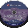 Verbatim Εγγράψιμα DVD+R 8x Dual Layer 8.5GB Cake Box 10τμχ