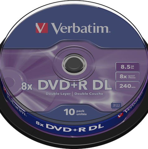 Verbatim Εγγράψιμα DVD+R 8x Dual Layer 8.5GB Cake Box 10τμχ