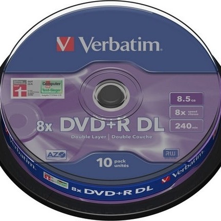 Verbatim Εγγράψιμα DVD+R 8x Dual Layer 8.5GB Cake Box 10τμχ
