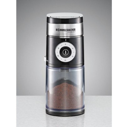 Rommelsbacher Ηλεκτρικός Μύλος Καφέ 110W με Χωρητικότητα 250gr και 6 Επίπεδα Άλεσης Μαύρος