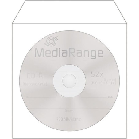 MediaRange Φάκελος για 1 Δίσκο σε Λευκό Χρώμα 100τμχ