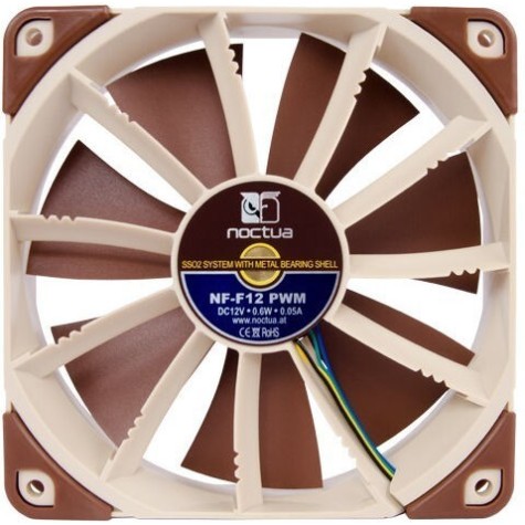 Noctua NF-F12 Case Fan 120mm με Σύνδεση 4-Pin PWM Καφέ