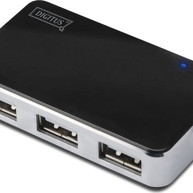 Digitus USB 2.0 Hub 4 Θυρών με σύνδεση USB-A και Εξωτερική Παροχή Ρεύματος