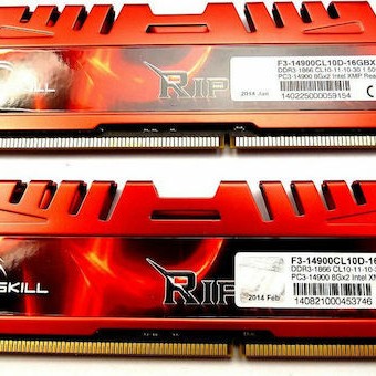 G.Skill RipjawsX DDR3 16GB RAM με 2x8GB Modules και Ταχύτητα 1866 για Desktop