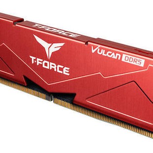 TeamGroup T-Force Vulcan Red DDR5 32GB RAM με 2x16GB Modules και Ταχύτητα 6000 για Desktop