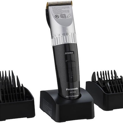 Panasonic Επαγγελματική Επαναφορτιζόμενη Κουρευτική Μηχανή Black/Silver ER-1512K801