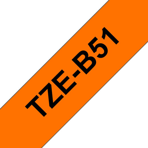 Brother TZe-B51 Ταινία Ετικετογράφου 5m x 24mm σε Πορτοκαλί Χρώμα