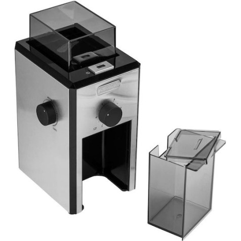De'Longhi Ηλεκτρικός Μύλος Καφέ 110W με Χωρητικότητα 120gr και 16 Επίπεδα Άλεσης Ασημί