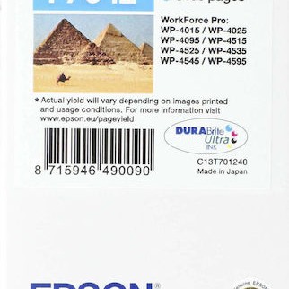 Epson T7012 Γνήσιο Μελάνι Εκτυπωτή InkJet Κυανό (C13T70124010)