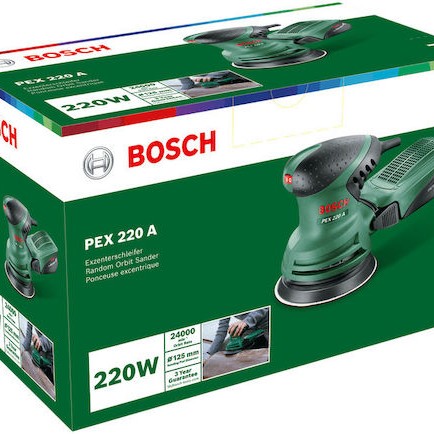 Bosch PEX 220 A Έκκεντρο Τριβείο 125mm Ρεύματος 220W με Σύστημα Αναρρόφησης