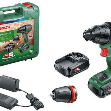 Bosch Advanced Impact 18 Κρουστικό Δραπανοκατσάβιδο Μπαταρίας Brushless 18V 2x1.5Ah
