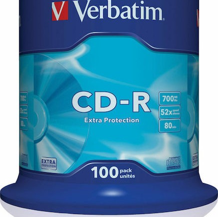 Verbatim Εγγράψιμα CD-R 52x 700MB Cake Box 100τμχ