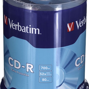 Verbatim Εγγράψιμα CD-R 52x 700MB Cake Box 100τμχ