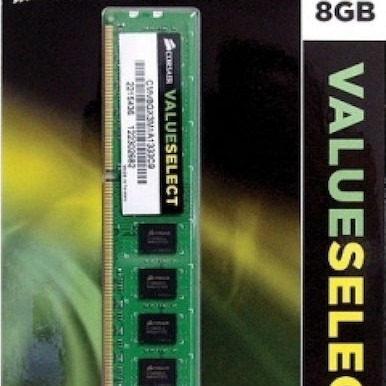 Corsair Value DDR3 με Module 1x8GB και Ταχύτητα 1333 για Desktop