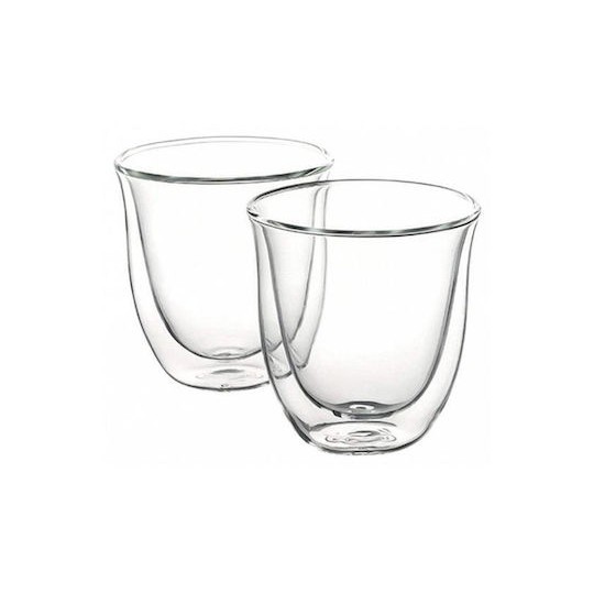 De'Longhi Cappuccino Set Σετ Ποτήρια Καφέ/Freddo από Γυαλί 190ml 2τμχ