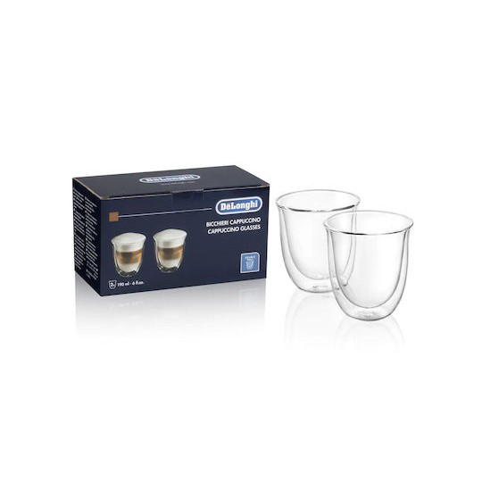 De'Longhi Cappuccino Set Σετ Ποτήρια Καφέ/Freddo από Γυαλί 190ml 2τμχ