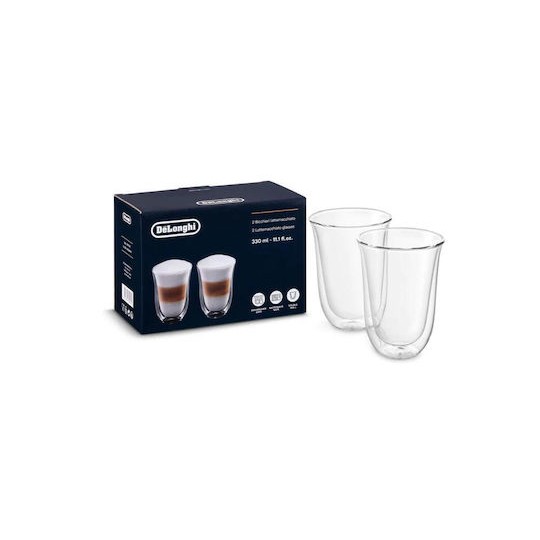 De'Longhi Σετ Ποτήρια Καφέ/Freddo από Γυαλί 330ml 2τμχ