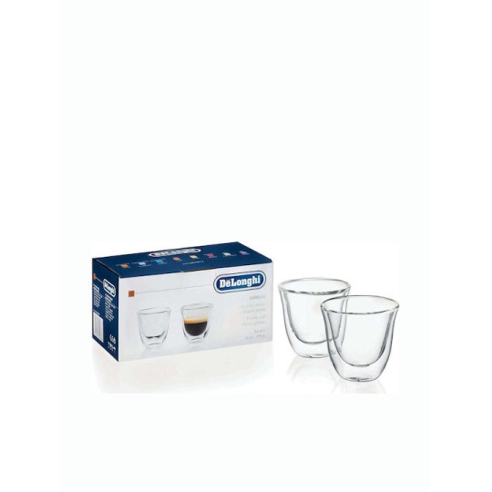 De'Longhi Σετ Φλιτζάνια Espresso Γυάλινα Διάφανα 60ml 2τμχ