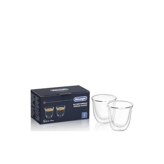 De'Longhi Σετ Φλιτζάνια Espresso Γυάλινα Διάφανα 60ml 2τμχ