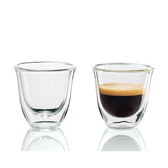 De'Longhi Σετ Φλιτζάνια Espresso Γυάλινα Διάφανα 60ml 2τμχ