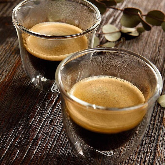 De'Longhi Σετ Φλιτζάνια Espresso Γυάλινα Διάφανα 60ml 2τμχ